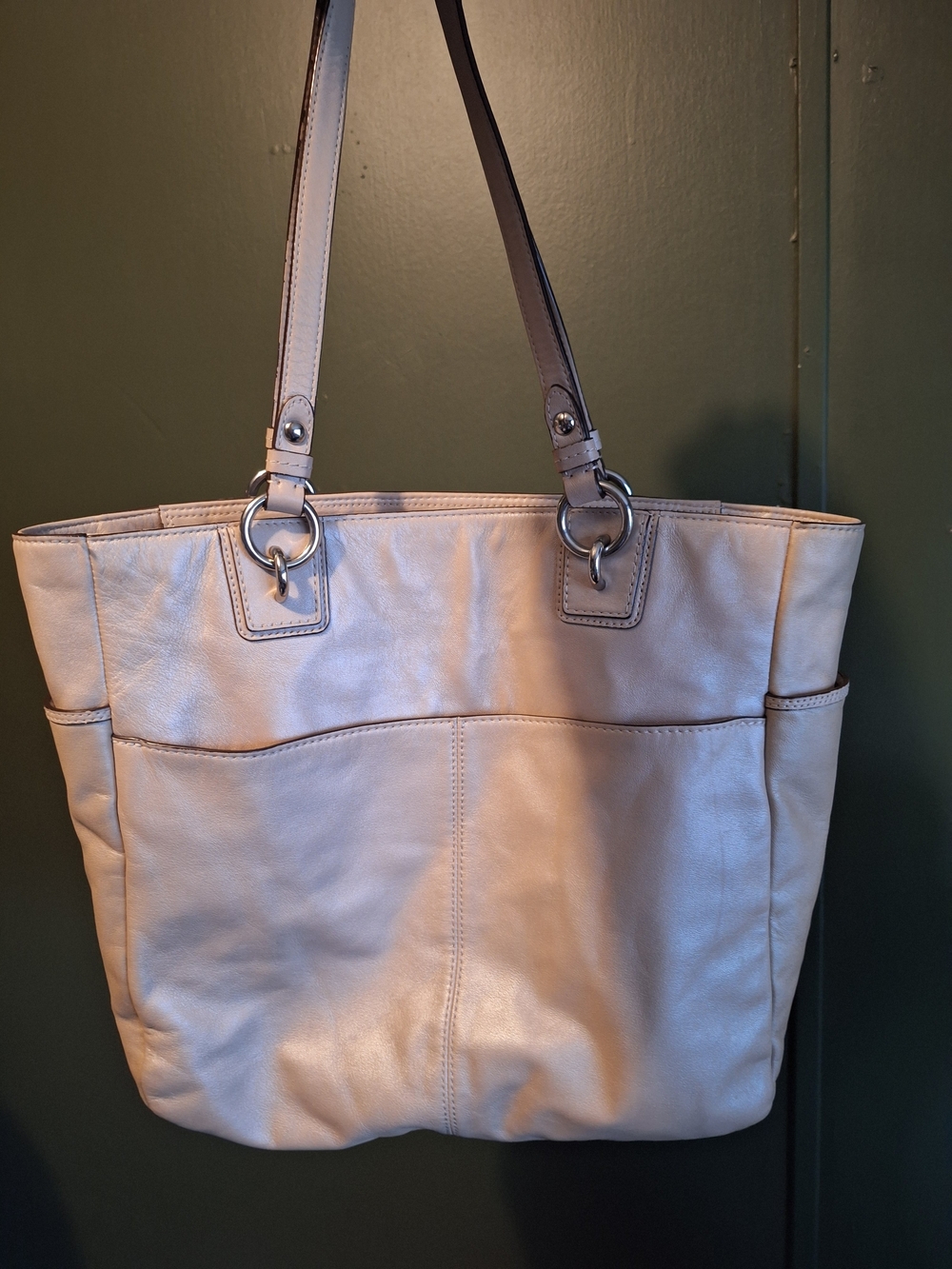 Coach Leather Tote Bag in Light Beige - Picture 12 of 12